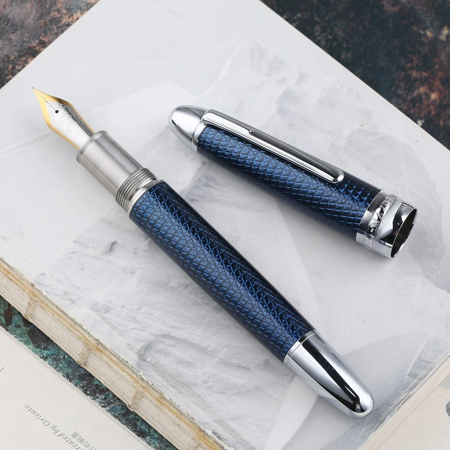 Фото Новая перьевая ручка Majohn P136 Twilight Blue с мягким гибким пером EF/F/M/1.1, модификация Flexare, ручка для письма ES ER №4