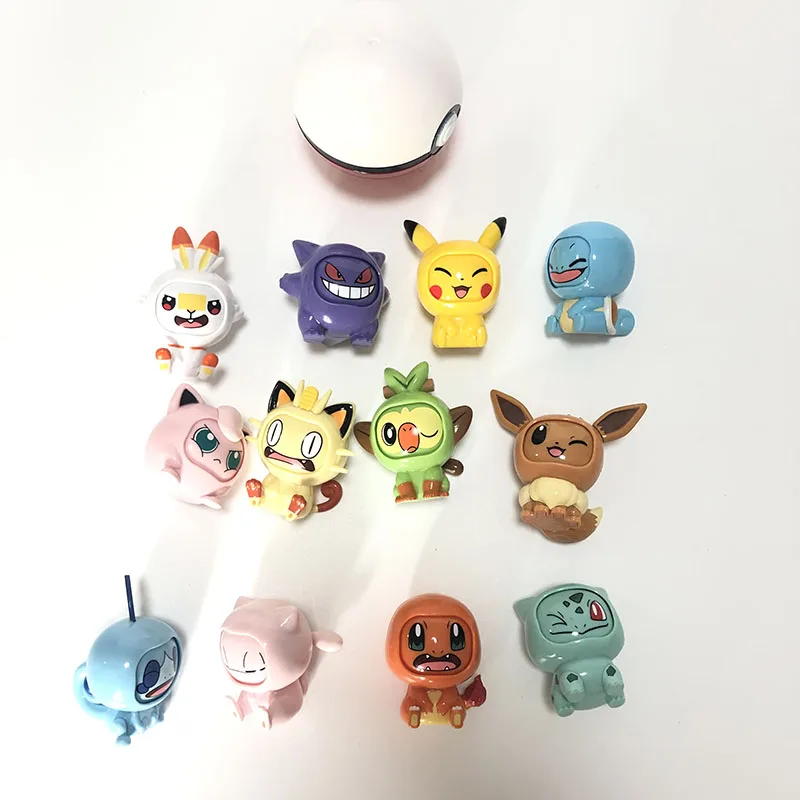 Оригинальный Покемон из Аниме Пикачу Бульбазавр Pokeball набор моделей Eevee Gengar Mewtwo
