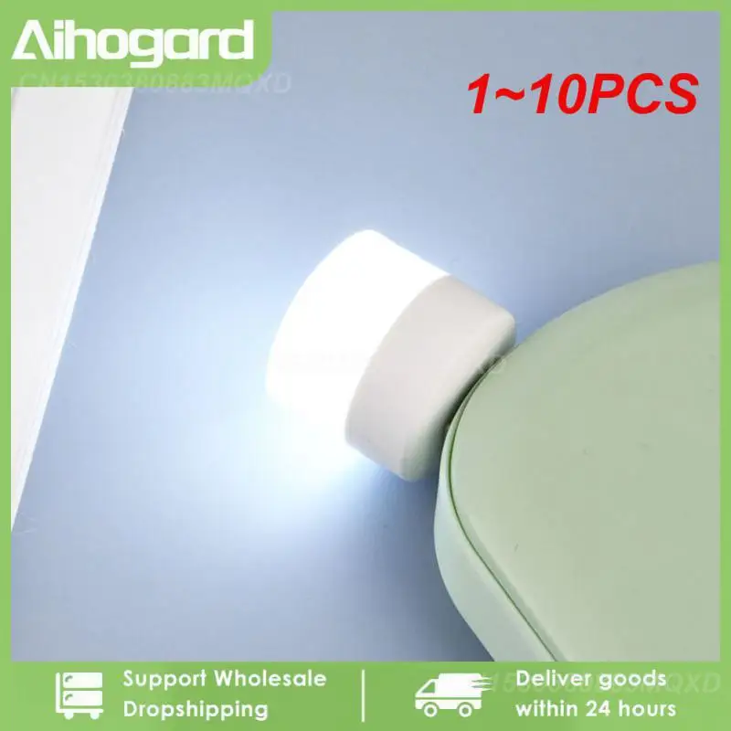 

1~10PCS Mini USB Plug Lamp 5V Super Bright Eye Protection Book Light Computer Mobile Power Charging USB Small Round LED Night