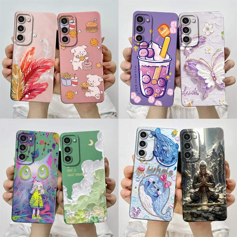 Чехол для Samsung Galaxy S23 Plus s23 + чехол телефона милые модные чехлы с рисунком бабочки Pro