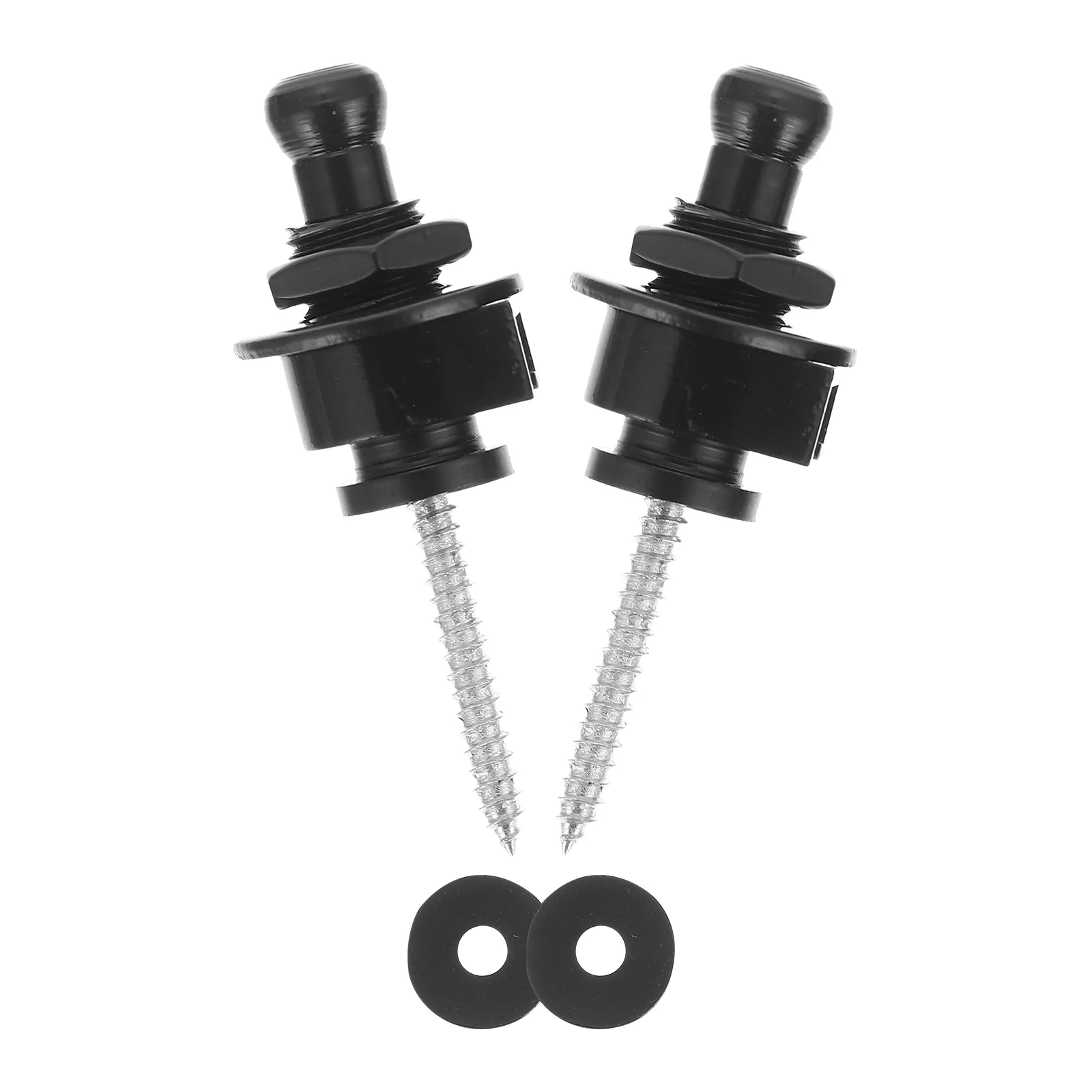 

2Pcs Guitar Strap Buttons Bass Anti-skid Strap Locks Guitar Strap Parts Black