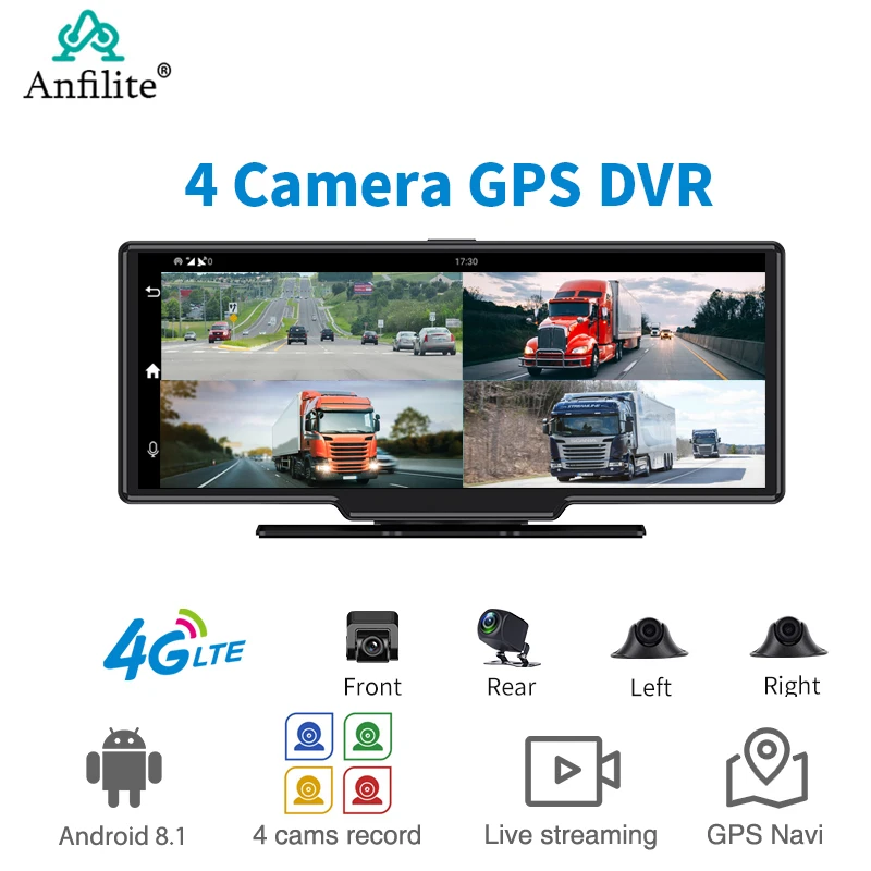 

10.26 Inch android 8.1 dash cam 4 camera 360° Panoramic Video Recorder adas GPS Navigation 2G+32G car parking Monitoring camera