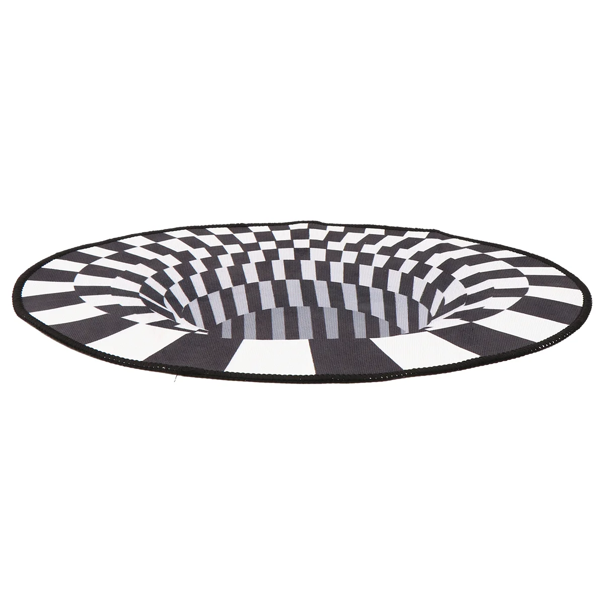 

3D Home 3d Geometric Illusion Mat Optical Floor Mats Black White Plaid Round Rug Optical Illusion Area Rug for Home Bedroom