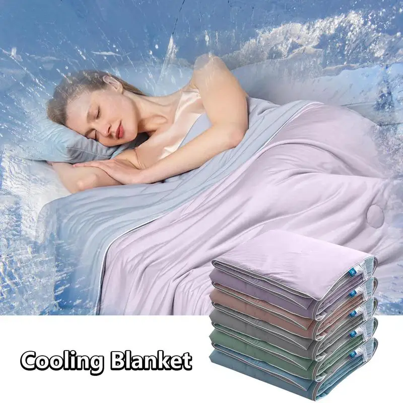 

1pcs Soft Cooling Blankets Smooth Air Condition Comforter Double Side Cold Lightweight Summer Quilt Accessories For Bedroom