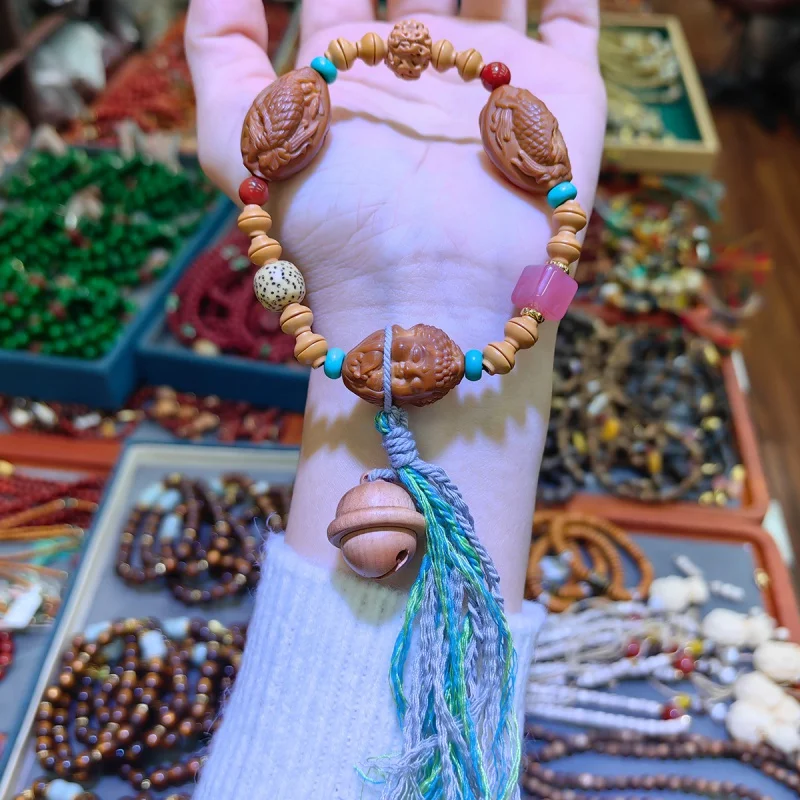 Оливковый орех один круг персиковая древесина искусственная кисточка Бижутерия