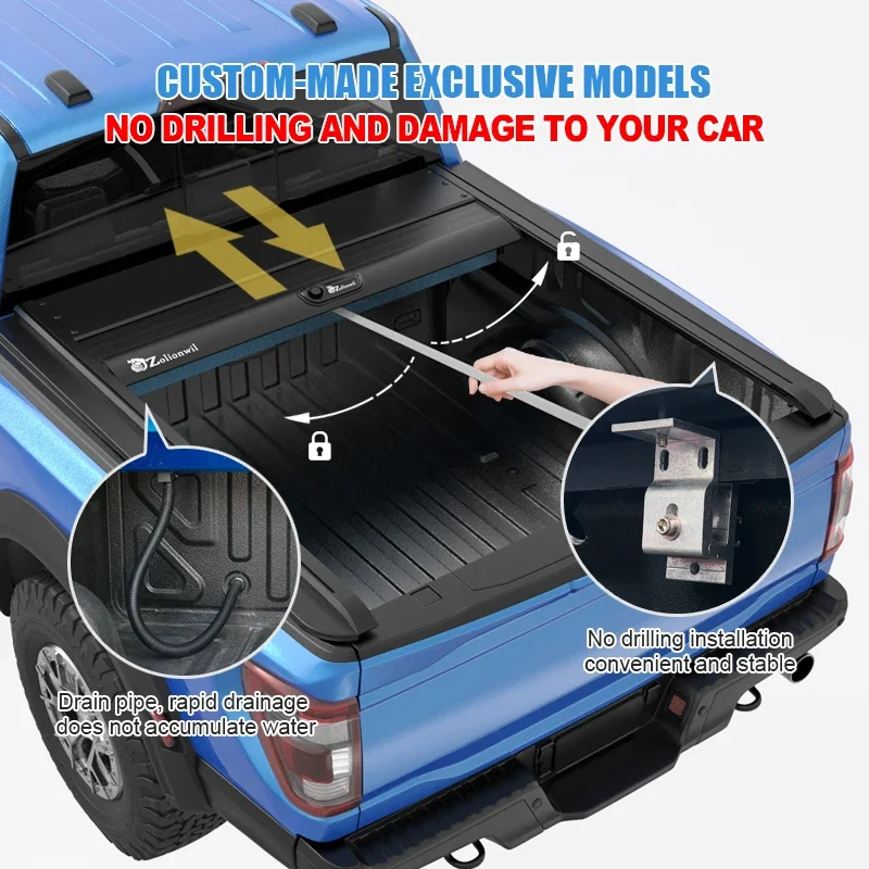 Аксессуары для пикапа Zolionwil выдвижные чехлы на кровать чехол Tonneau Hilux Revo Vigo