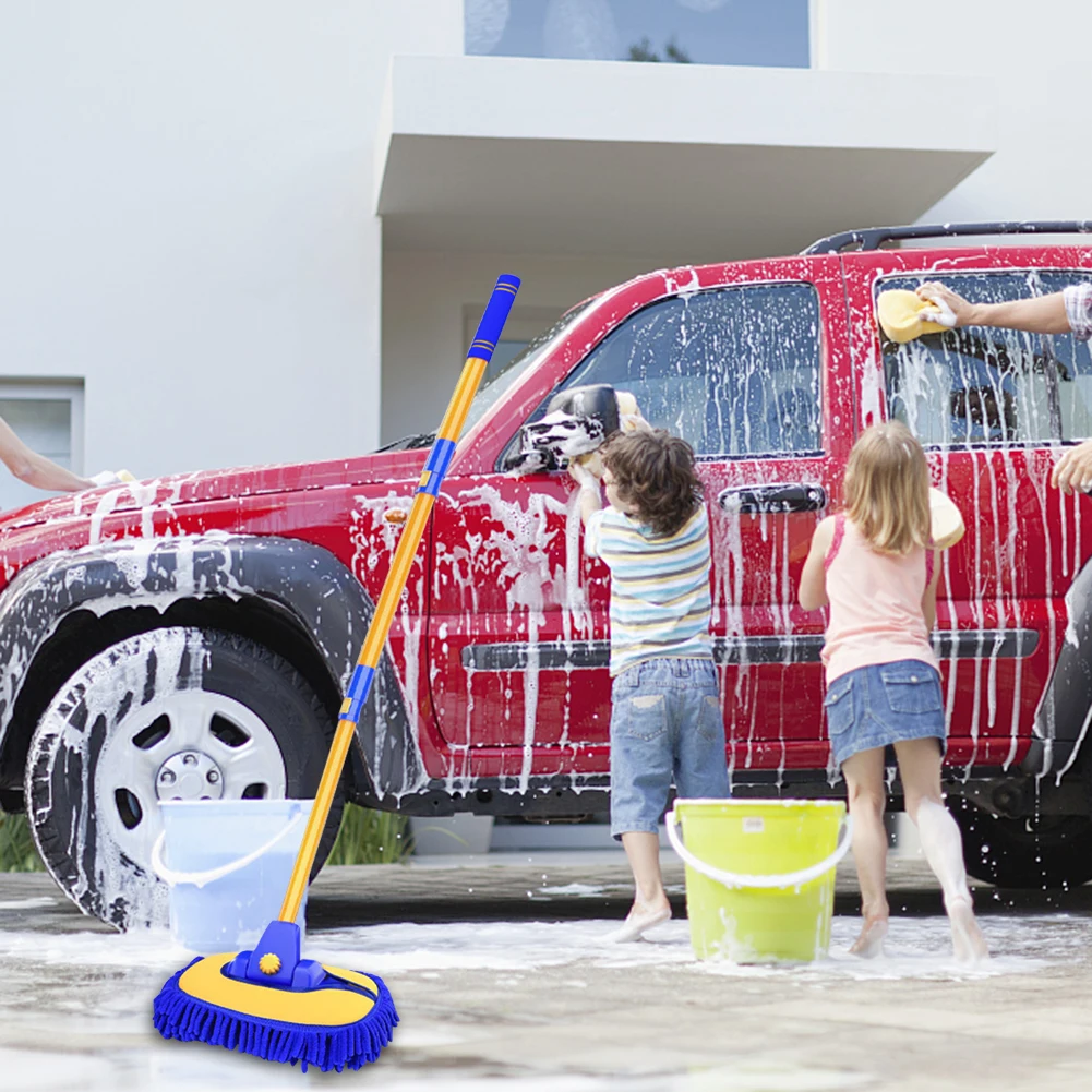 

Car Cleaning Brush Car Wash Brush Adjustable Telescoping Long Handle Cleaning Mop Super Absorbent Brush Auto Accessories
