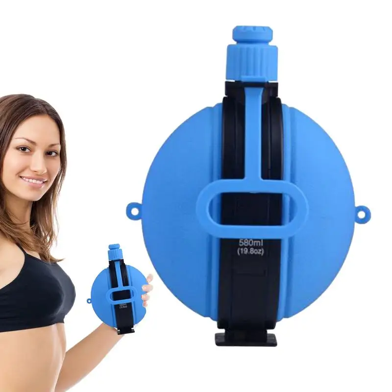 

Складная дорожная бутылка для воды 580 мл, многоразовая герметичная Спортивная бутылка с карабином, уличное дорожное оборудование для кемпинга и пикника