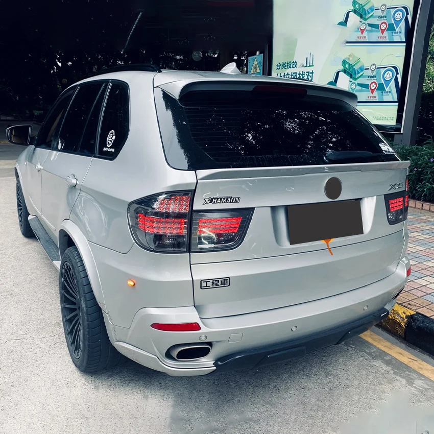 Фото Для BMW X5 E70 2006 07 08 09 10 11 12 2013 задний средний спойлер крылья хвостовой спойлер тюнинг кузова комплект аксессуары Стайлинг №2