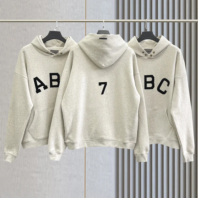 

Essentials NEW Fashion Hoodie Season 7 Main Line ABC Flocking letter Best Quality High Street Hip Hop Sweatshirt Pullover