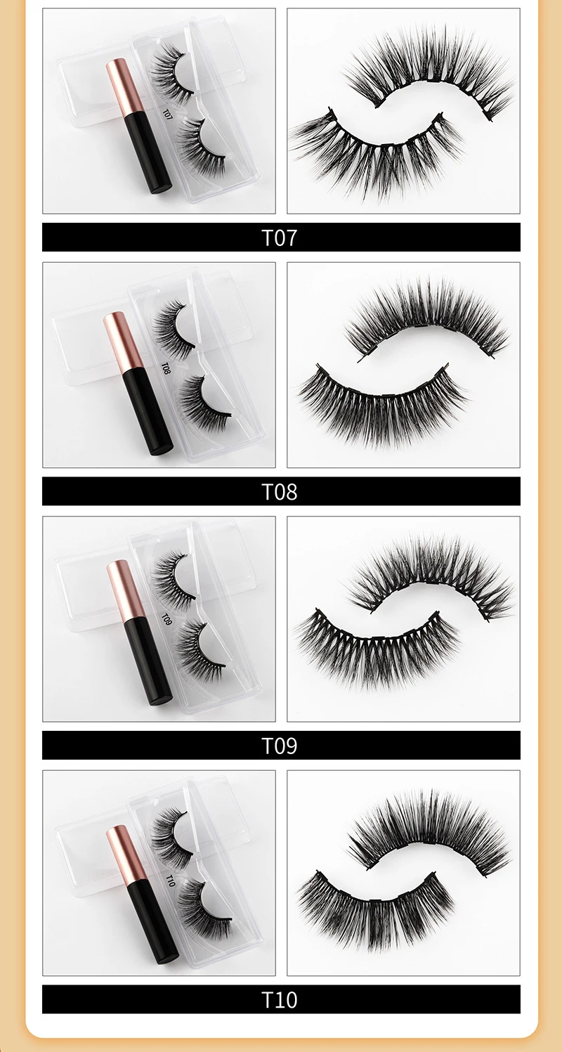 Набор 3D Магнитных накладных ресниц 2 шт. Натуральных густых инструменты для