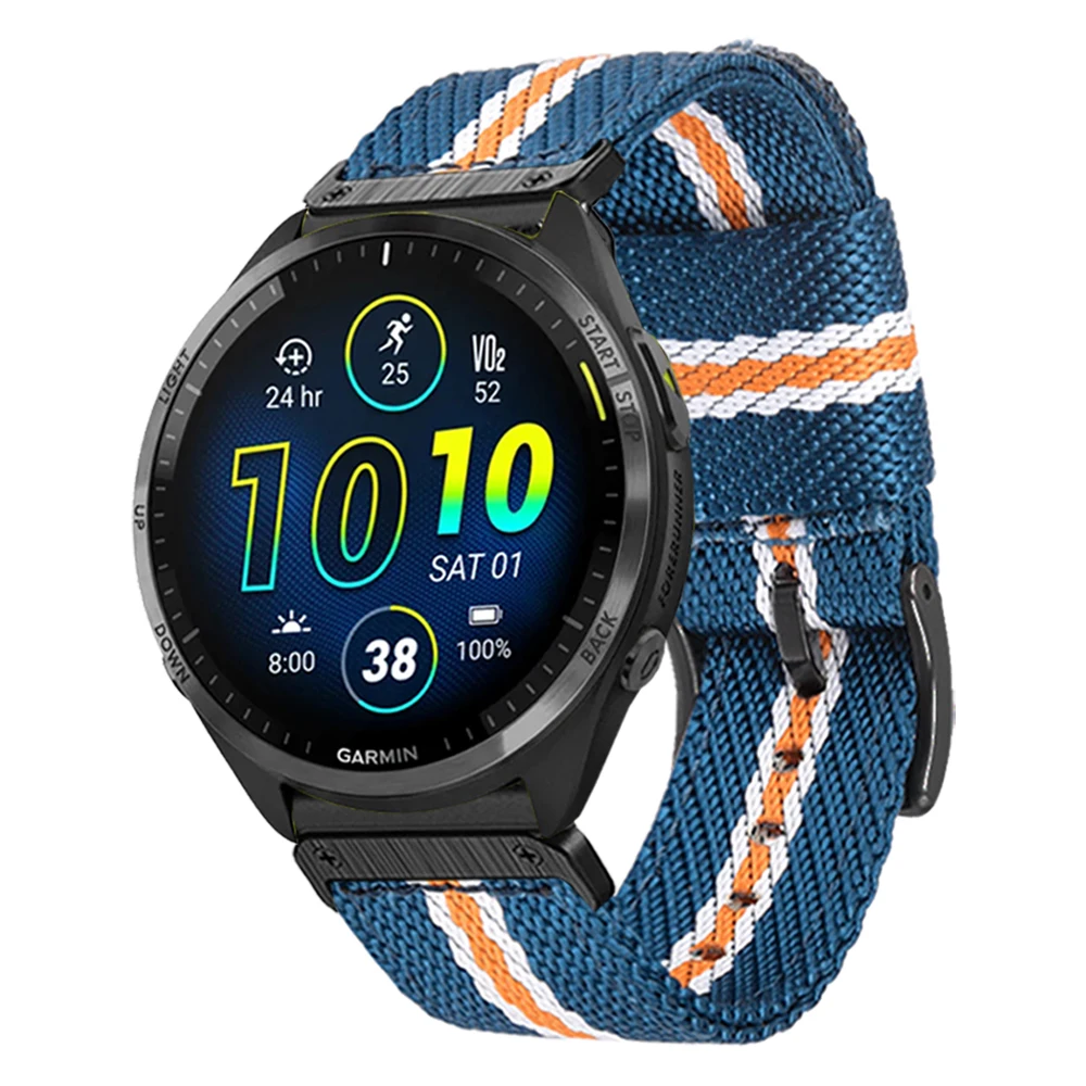 QuickFit 22mm Braided Nylons Strap For Garmin Forerunner 965 955 nylon nato watch band Replacement accessories