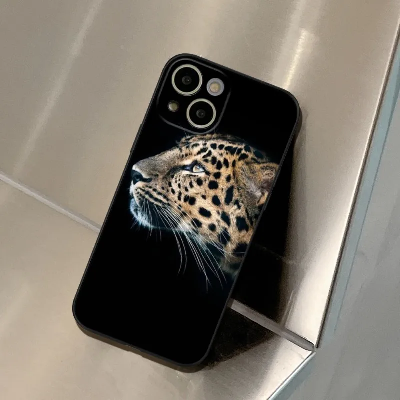 cool leopard Animal Phone Case FOR IPhone 14 13 11 12 Pro 8 7 Plus X 13 Pro MAX XR XS MINI Black Covers