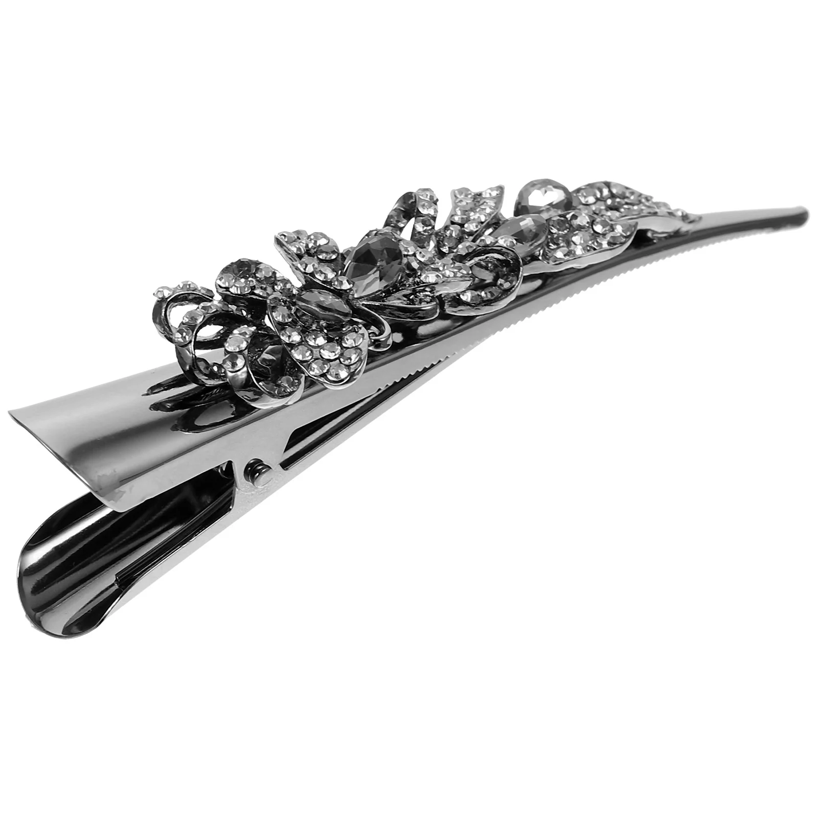 

Fancy Clips Women Duck Billed Hair Jeweled Rhinestone Barrettes Women's Bling Alligator Decorative