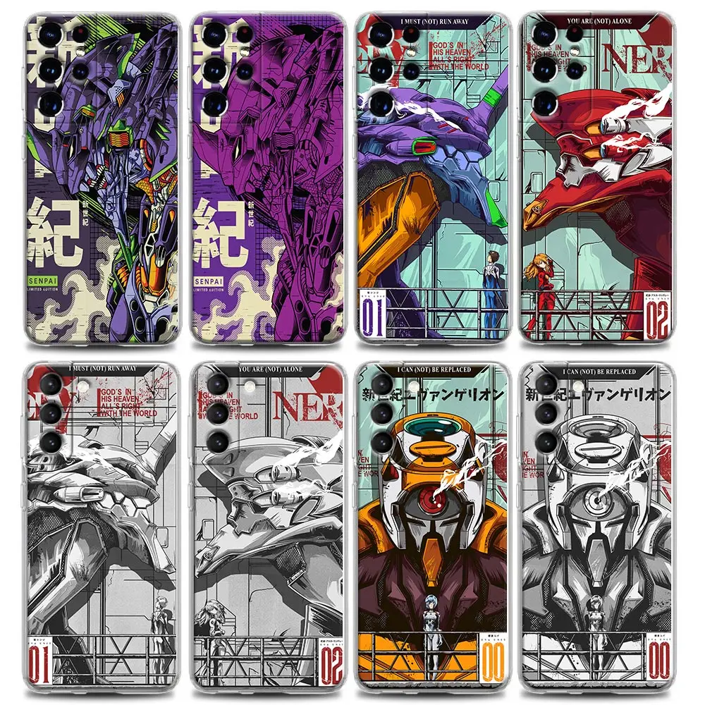 

Clear Phone Case for Samsung Galaxy S9 S22 S20 S21 FE Plus Ultra M51 M31S Soft Cover Japan Anime New Neon Genesis Evangelion EVA