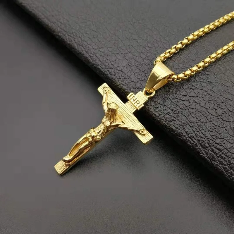 

Модная подвеска с крестом Иисуса в христианском стиле, Мужская подвеска, религиозный амулет, аксессуары хип-хоп, панк украшения без цепочки