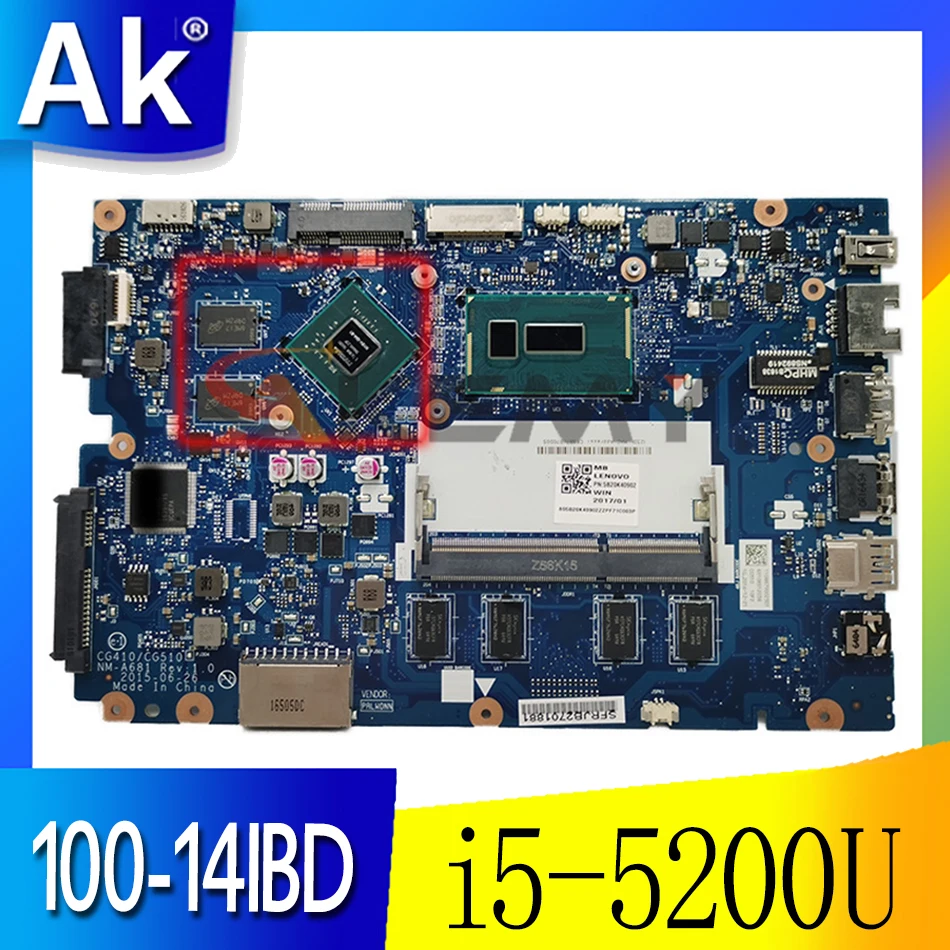 

Материнская плата для ноутбука 100-14IBD, 2G i5-5200U 2G, номер 5B20K50567 5B20K86269 5B20K86274 5B20L16849 5B20L16860 5B20L16848