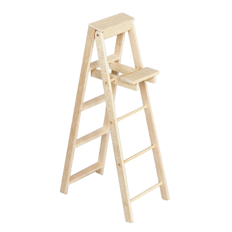 

1/12 Dollhouse Miniature Furniture Wooden Ladder Simulation Dollhouse Furniture Toys For Dollhouse Decorate