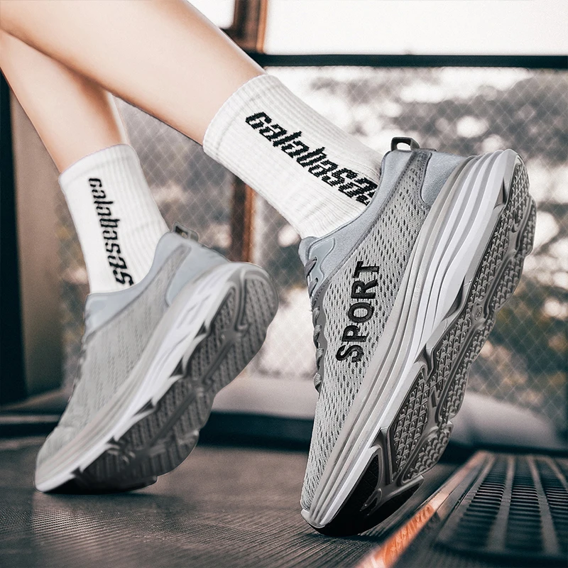 Brand Men Running Shoes Thick Sole Breathable Sneakers Male Sport Shoes Summer Zapatillas Hombre Rubber Boots Mens Run Shoes