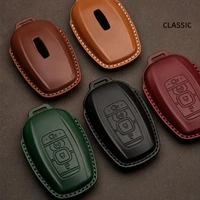 leather car key case cover for lincoln mkc mkz mkx mkt mks nautilus navigator aviator keychain holder auto accessories