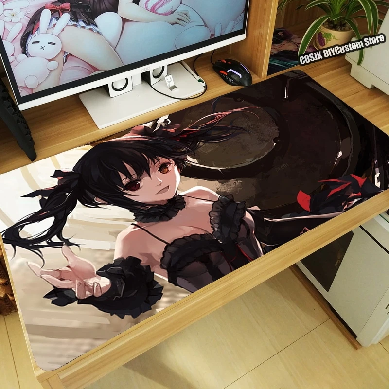 

Anime Date A Live Tokisaki Kurumi Mouse Pad Large Non-slip Keyboard Desk Mat Computer Thicken Mousepad Gaming Accessories