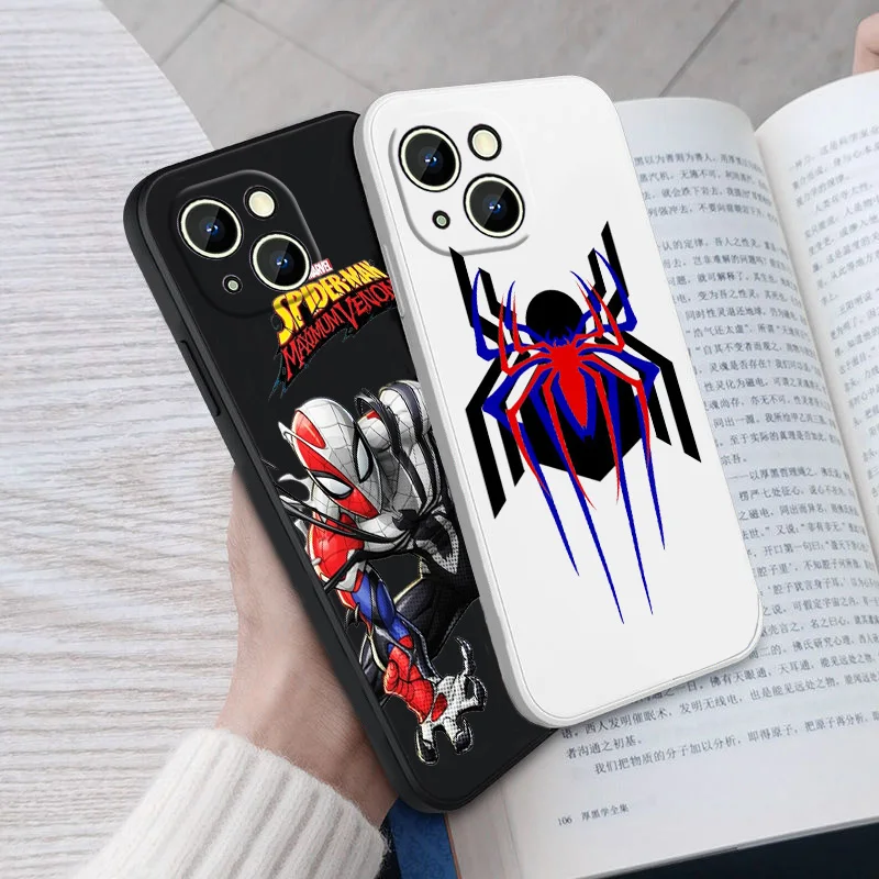 

Spider gwen marvel cute Phone Case For iPhone 14 13 12 mini 11 Pro Max 8 7 Plus XR XS X Liquid Rope Funda Cover