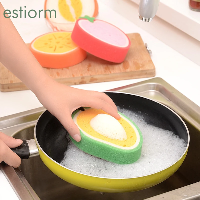 

Dish Washing Sponge,Cute Cartoon Scrub Cleaning Sponge for Dishes,Pots and Pans - Multi-Purpose Non Scratch Scouring Pad
