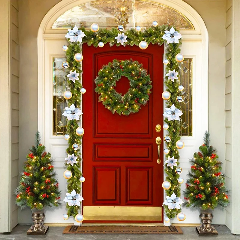 2 7 м искусственное растение Рождественская гирлянда светодиодная из ротанга