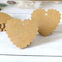 50pcs lace edge love heart tags blank kraft paper tags vintage diy cards garment shoes bags hang tag product price message card