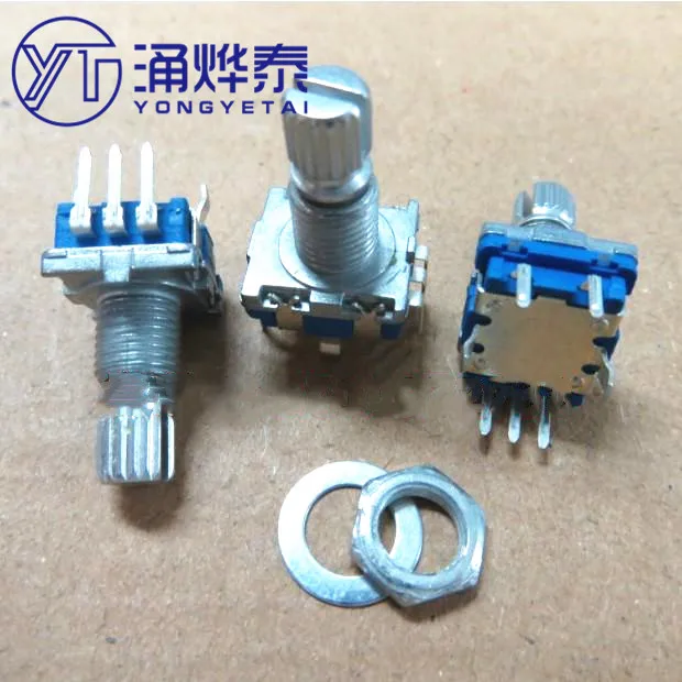 

YYT 5PCS 360° encoder encoder switch pulse potentiometer 20 bit with switch 15mm flower shaft