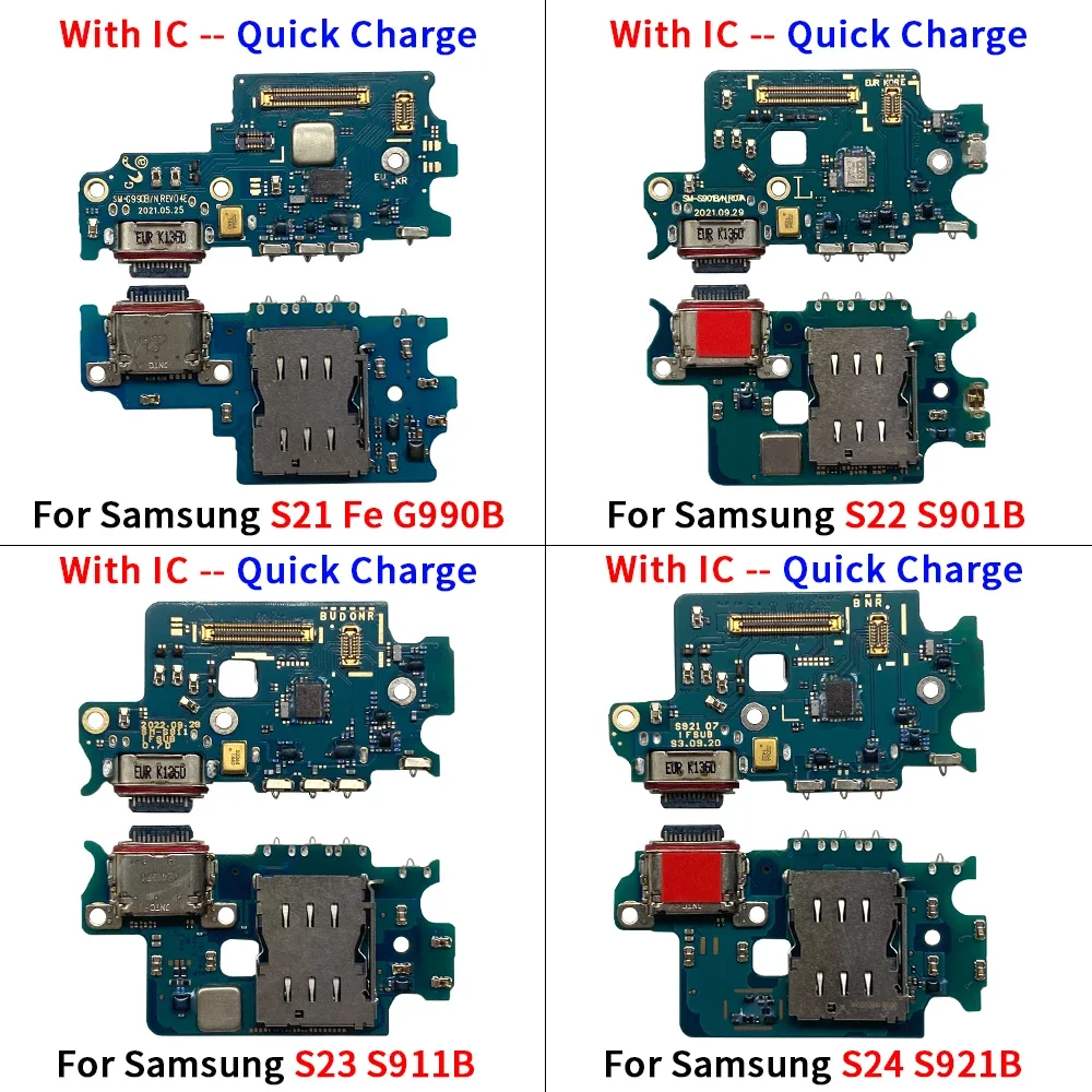 НОВИНКА: Гибкая плата разъема зарядного порта USB (док-станция) для Samsung S24, S23, S22 Plus, Ultra, S21 FE, G990B, S906B, S901B, S908B (art.: 3920dc12086fe) - 3920dc12086fe