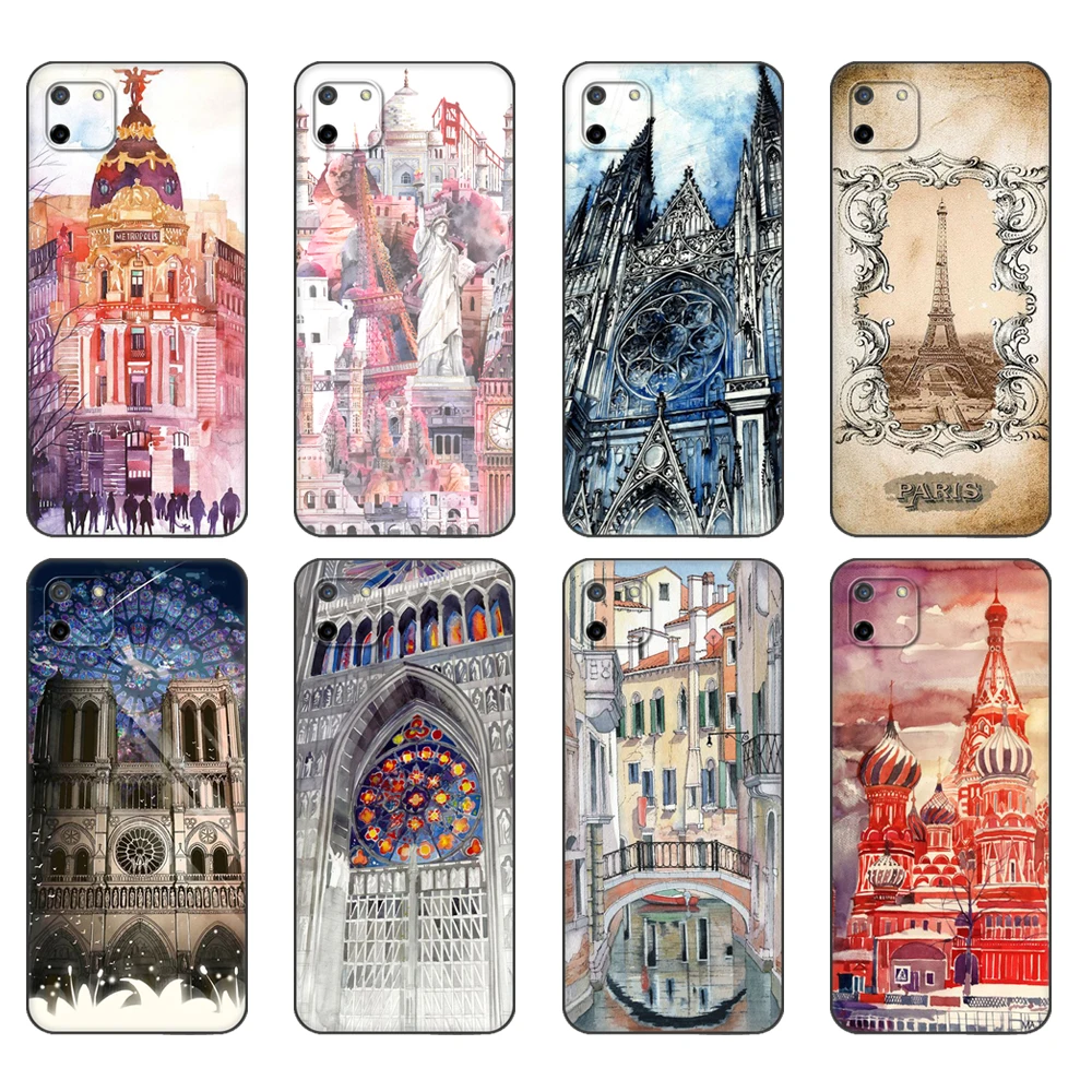 

Флейта для OPPO Realme C11, чехол для Realme C 11 RealmeC11 Back RMX2185, Обложка для корпуса всемирно известного архитектурного искусства