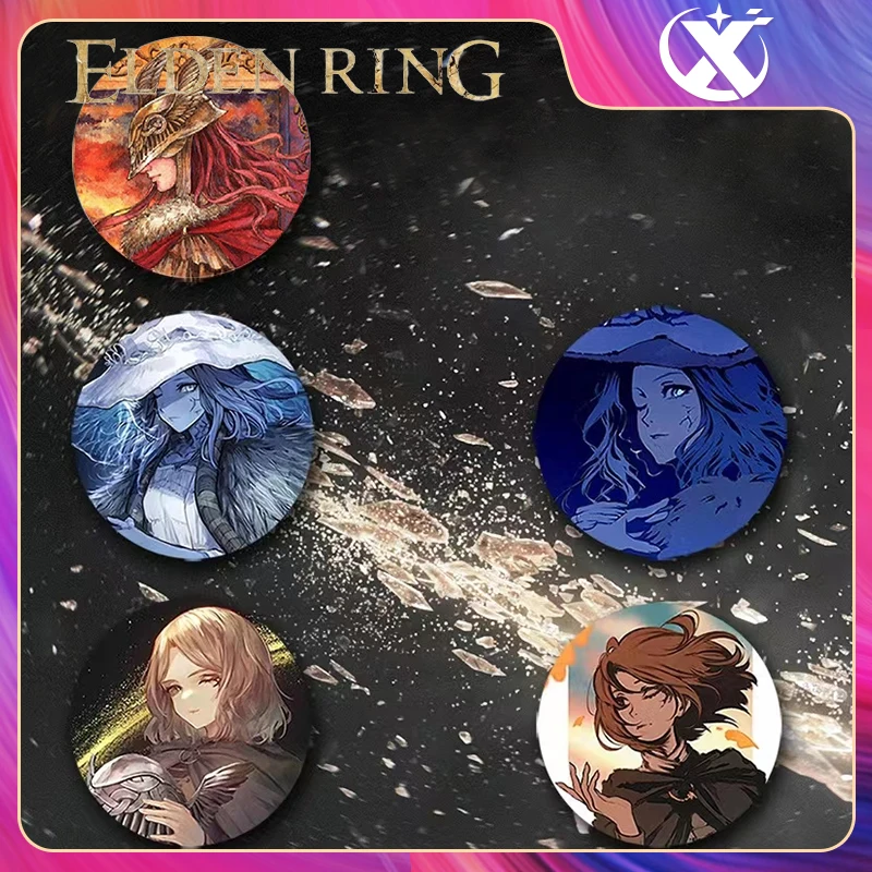 Elden Ring Figures Ranni The Witch Melina Badge Game NPC Boss Anime Kawaii Keychain Action Doll Figures Pendent Toy for Children