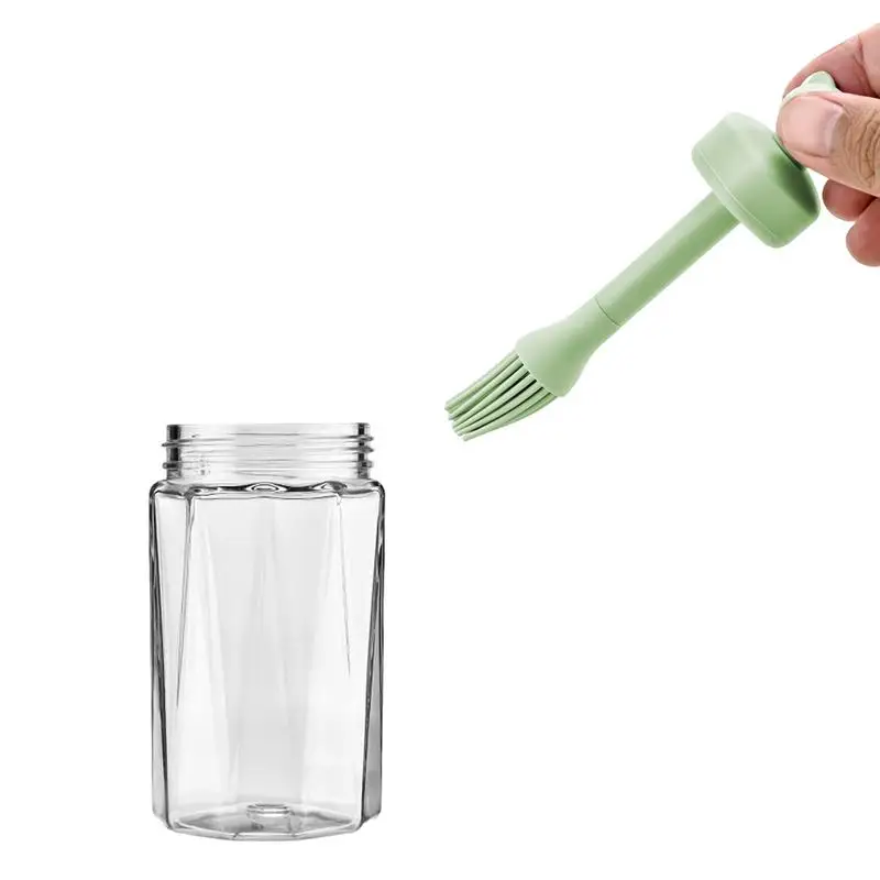 

Oil Container With Brush Durable Silicone Basting Pastry Brush Multifunctional Oil Dispenser For Cooking Food BBQ And Air Fryers