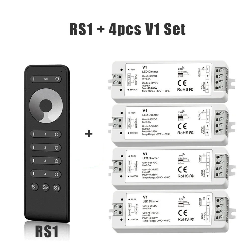 

MJJC 4-зонный LED-диммер V1 DC 5-36В