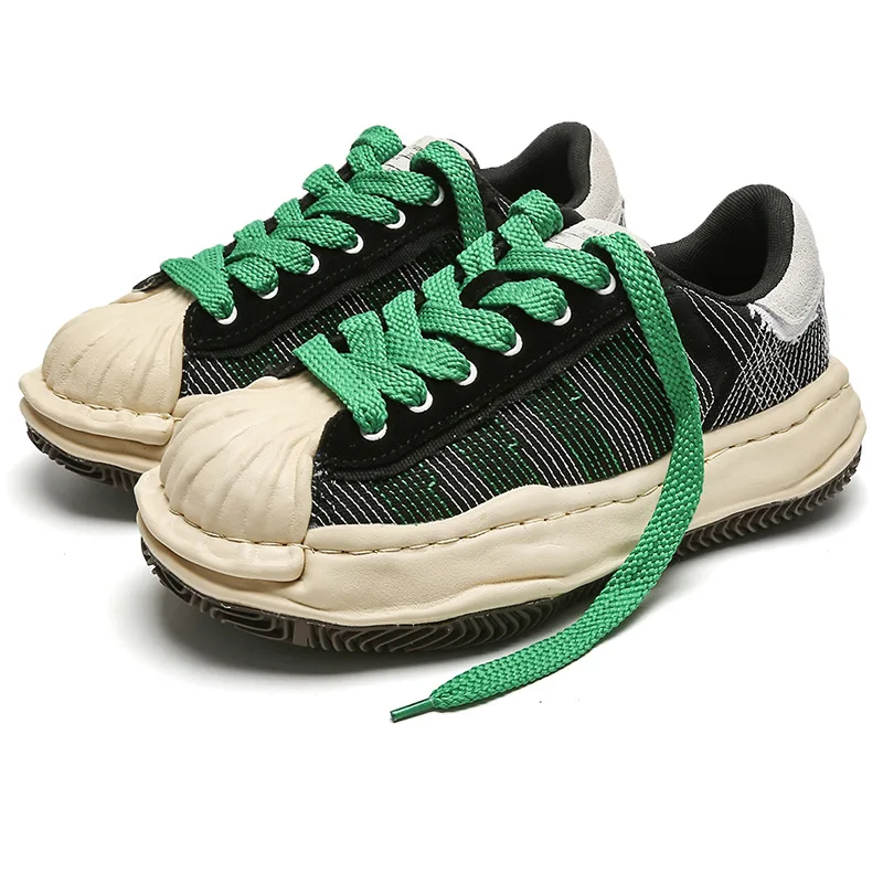 

Men Shoes Men Casual Board Shoes Breathable Low Top Thick Bottom Women Chunky Sneakers Wide Laces Trend Design Couple Shoes
