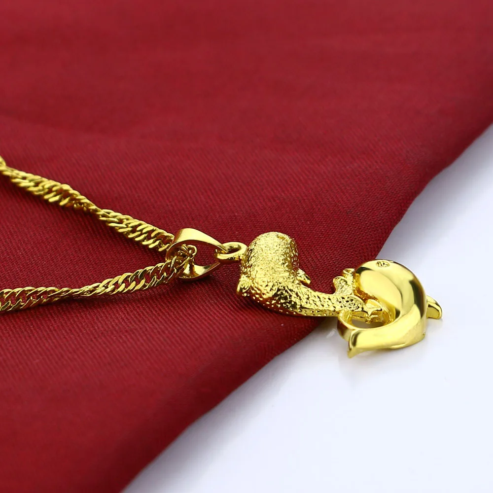 Нежный кулон в виде дельфина ожерелье золотого цвета роскошная серебряная