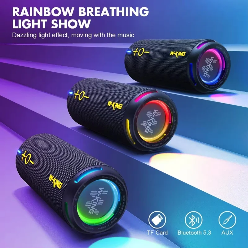 Беспроводные Bluetooth-колонки W-KING 30 Вт супер бас бумбокс Портативная звуковая