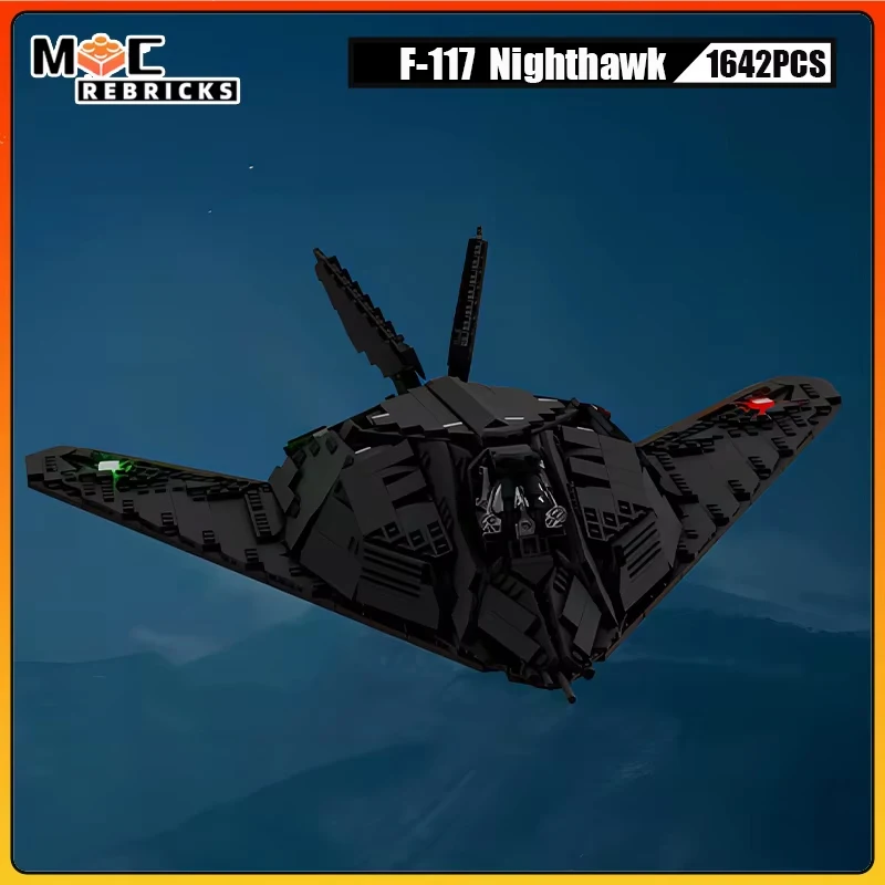 MOC-179931 F-117 Nighthawk военный стелс истребитель высокотехнологичный самолёт модель DIY