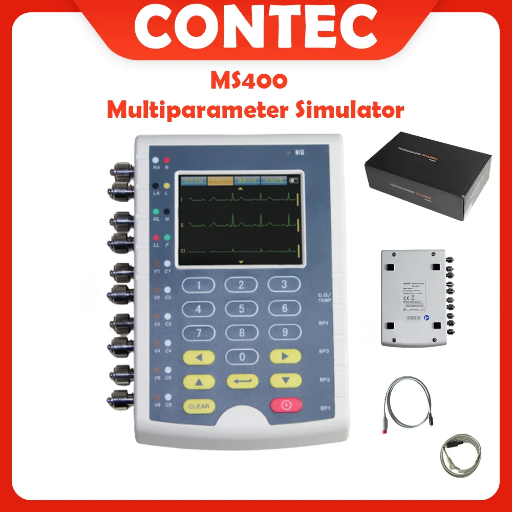 Contec MS400 Multi Parameter Patient Simulator ECG IBP Temperature Patient Simulator
