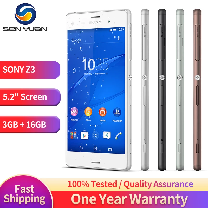 Оригинальный сотовый телефон Sony Xperia Z3 D6603 GSM 4G LTE Android Восстановленный-99% новый 5 2