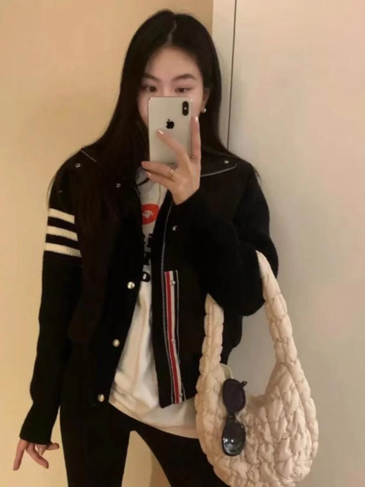 Patchwork Knitted Stand Collar Short down jacket Women 2024 Autumn and Winter New Small Warm Light Outerwear White Cotton-Pad...