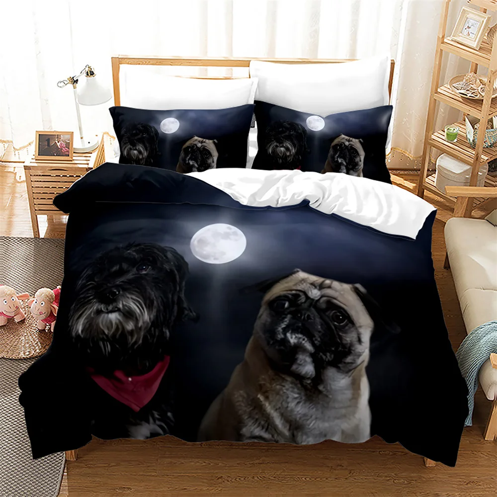 

Comforter Cover for Kids Boys Girls Teens Polyester Bedding Set Dog Duvet Cover Set 3D Print Dog Math Book King Queen Full Size
