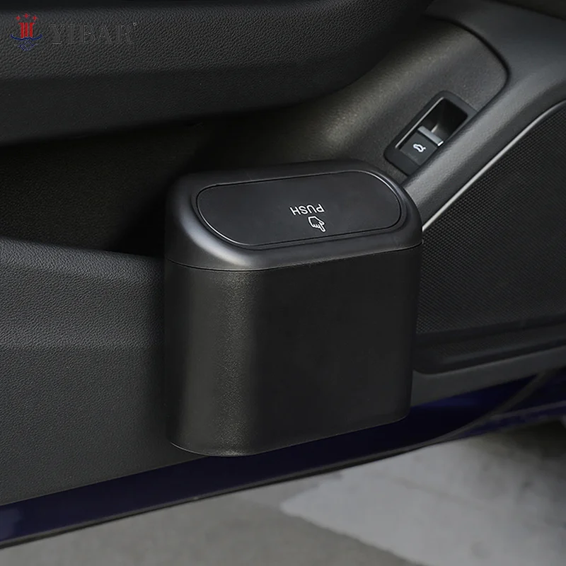 Портативный автомобильный мусорный бак подвесной мини-автомобильный с крышкой