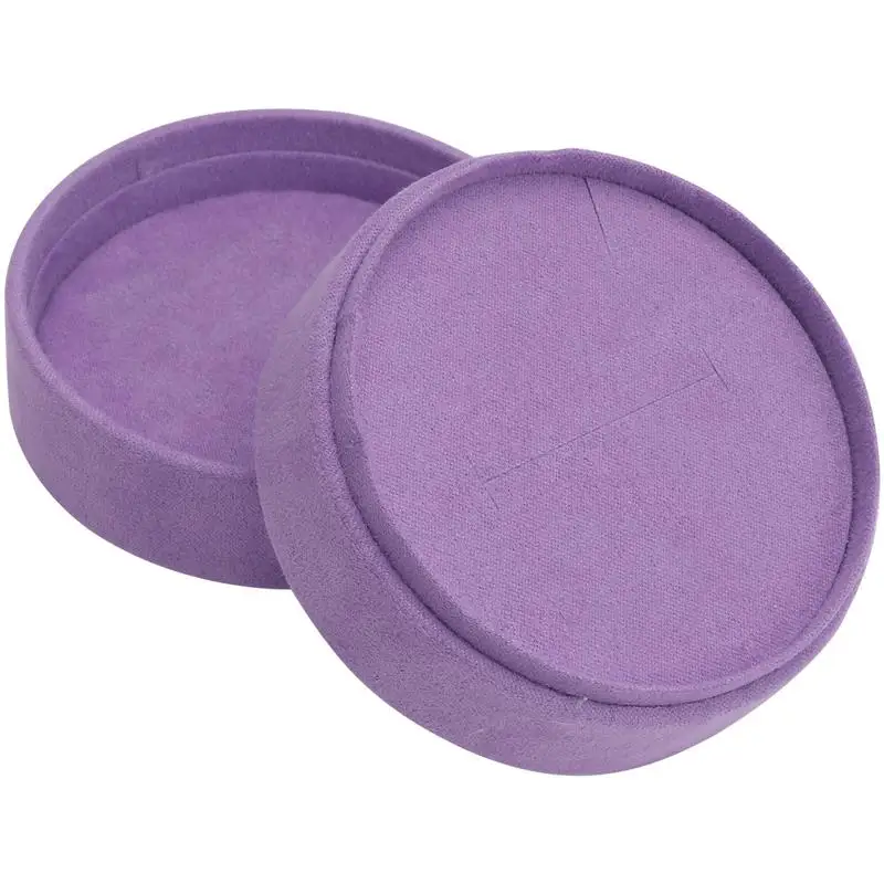

1Pc Flannel Ring Box Round Necklace Pendant Box Jewelry Gift Packing Box
