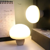 new wooden mushroom led night light usb rechargeable silicone touch color night lamp timing desk table light for bedroom bedside