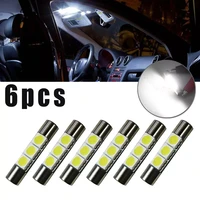 new high quality 6pcs xenon white 5050 3 smd 6641 6614f led bulb sun visor mirror fuse lights auto replacement lamps universal