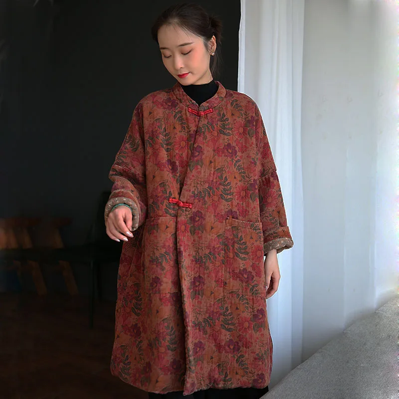 Оригинальный хлопковый кардиган с принтом в стиле ретро свободная куртка