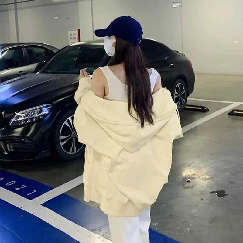 Осень-зима 2024 новый стиль толстовка с капюшоном женская повседневная свободная