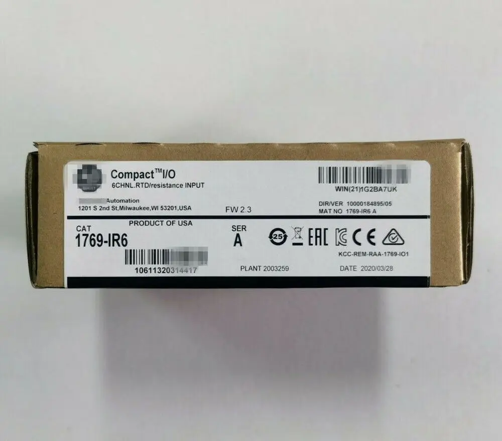 

Новый оригинальный заводской запечатанный 1769-IR6 SER A Compact logix 6 Pt RTD модуль 1769IR6